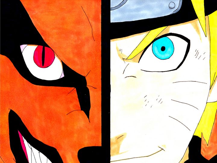 NARUTO AND KURAMA - Naruto shippuden - Manga art