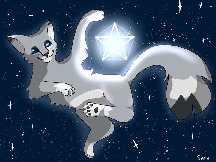 Bluestar in Starclan - Warrior cats - Digital Art, Childrens Art