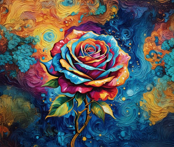 Vibrant Abstract Rose - Artistwill - Paintings & Prints, Flowers ...