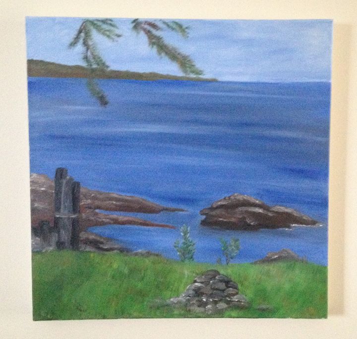 Morning Calm Lake Superior Sable N Stone Fine Art Paintings Prints Landscapes Nature Lakes Ponds Artpal