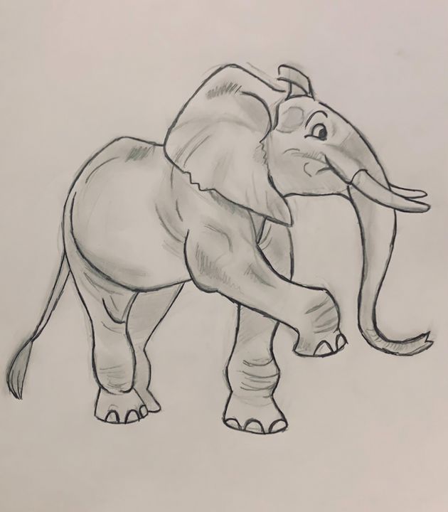 Cartoon Elephant - Art Ōkami - Drawings & Illustration, Animals, Birds, &  Fish, Elephants - ArtPal