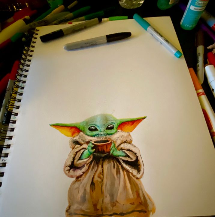 “Good Morning Baby Yoda” - J_Rivera Art - Drawings & Illustration ...