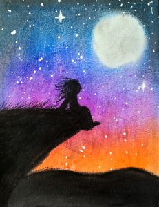 「MOON.」CLARITY ART moon and sun and stars, symbolic, esoteric, intricate, fine