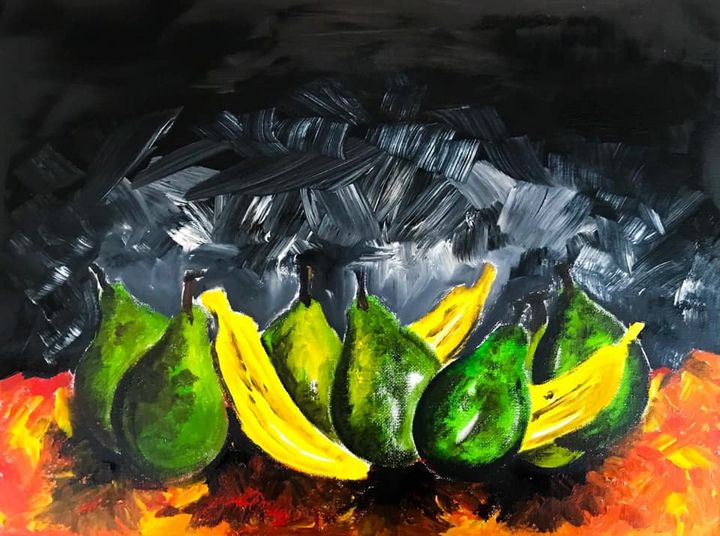 Pears & Bananas Painting - Delaram Art & Design
