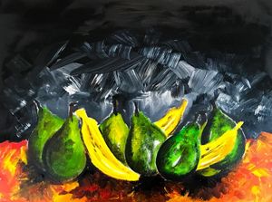Pears & Bananas Painting