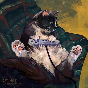Gamer Cat - Catwheezie's Print Gallery