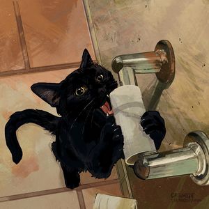Toilet Paper Fiend - Catwheezie's Print Gallery