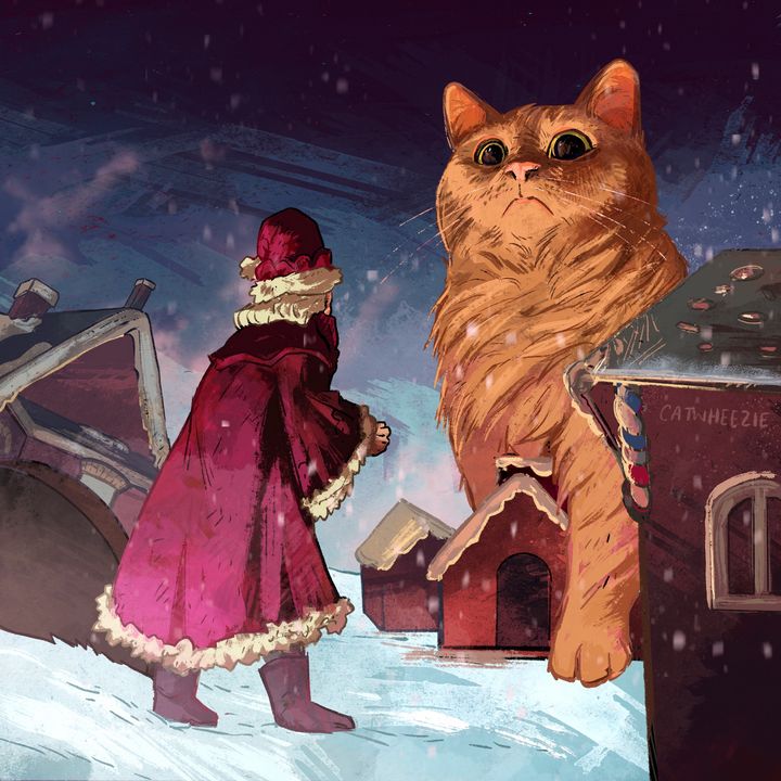 Yule Cat vs Santa Claus - Catwheezie's Print Gallery
