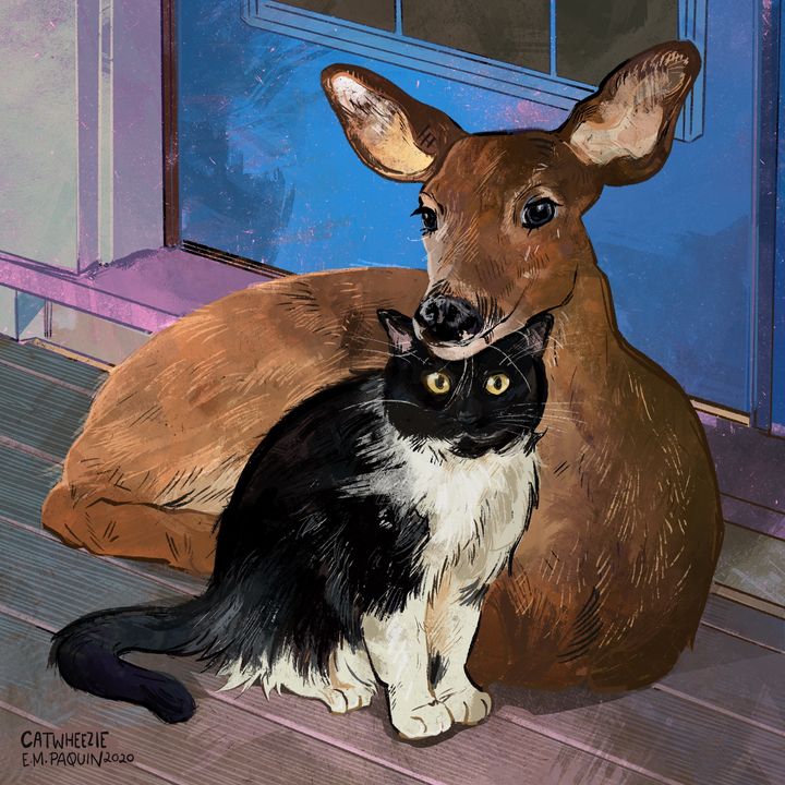 A Deer Friend - Catwheezie's Print Gallery