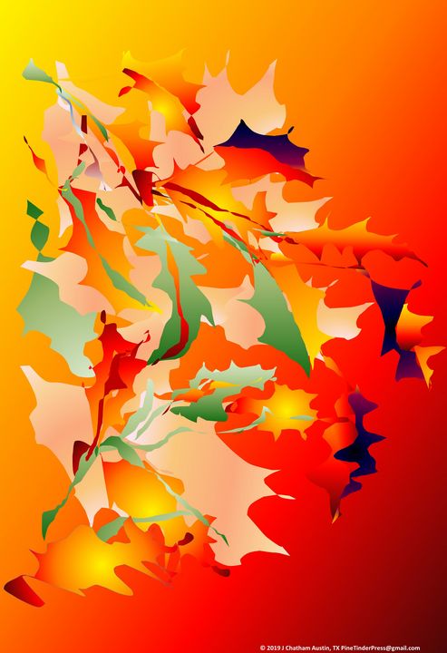 Leaves in Flame by J Chatham (Right) - J Chatham  Pine Tinder Press