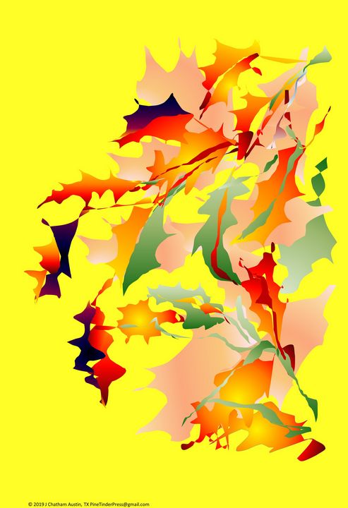 Autumn Leaves in Yellow (Left) - J Chatham  Pine Tinder Press
