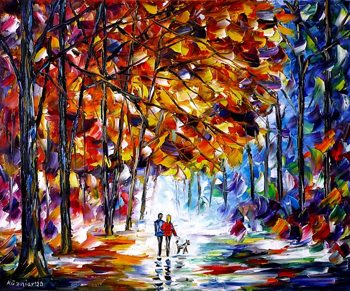 Walk With The Dog - Mirek Kuzniar - Paintings & Prints, Landscapes ...