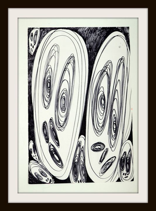 Wondering with fear... Drawing - Abstract Creations - Paintings