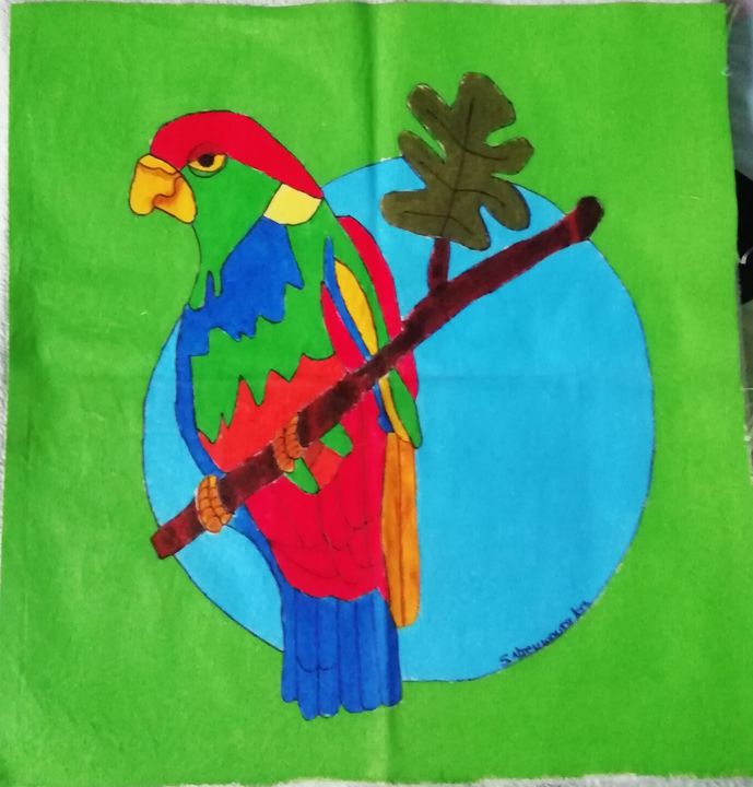 parrot fabric painting