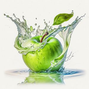 juicy and fresh green apple splash - ca-art