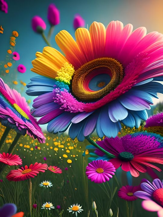 Brilliance of Colour - Mystic Muse - Digital Art, Flowers, Plants