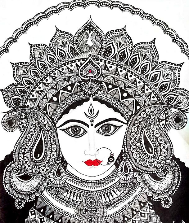 Discover more than 136 maa durga drawing pictures best - seven.edu.vn