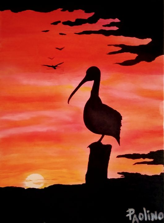 silhouette oil painting