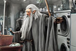 Gandalf at the Launderette