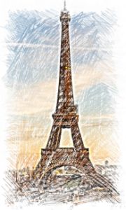 Eiffel Tower Sketch - David Russell Photography