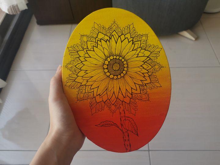 Sunflower Mandala Zeezi Art Paintings Prints Flowers
