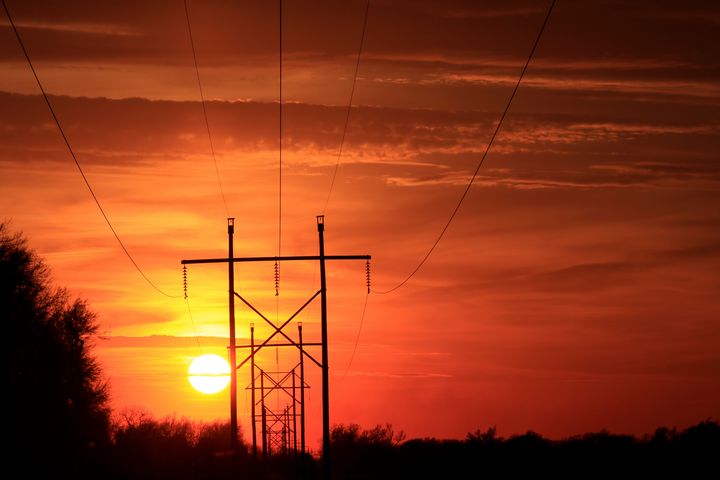 Kansas Sunset with Power Lines - Robert D Brozek