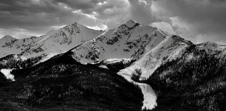 Peak One and Ten Mile Peak in Winter - Brian Kerls Photography