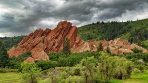Red Rocks and Gray Skies
