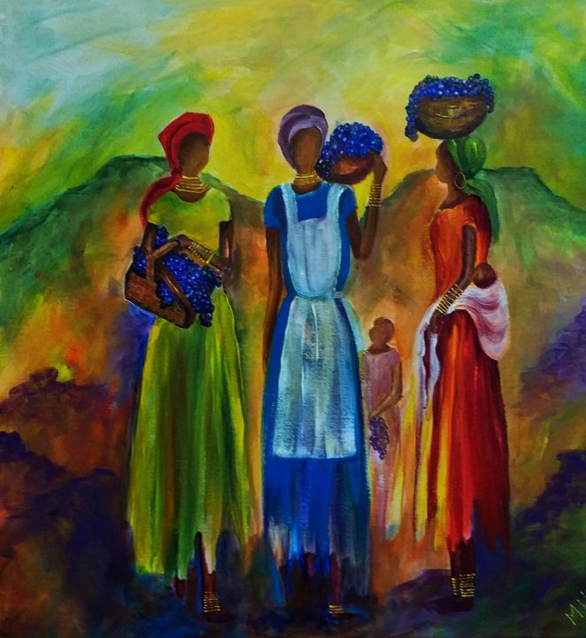 THE GRAPE PICKERS - Marietjie Henning Fine Art - Paintings & Prints ...