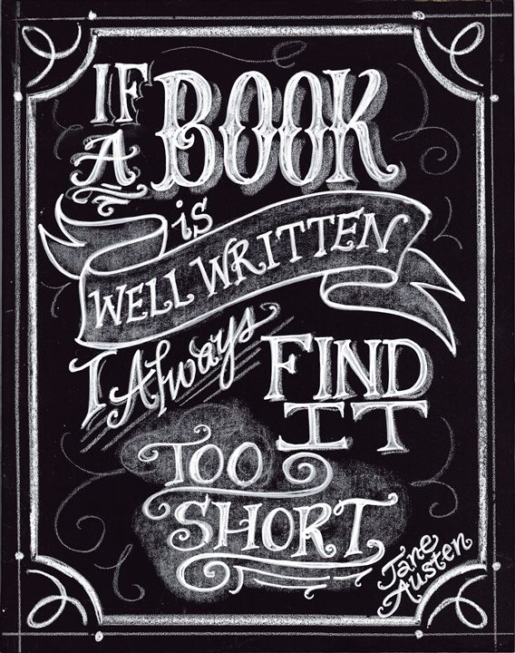 Jane Ausen If A Book Quote Chalkboard Art Drawings Illustration Abstract Text Artpal