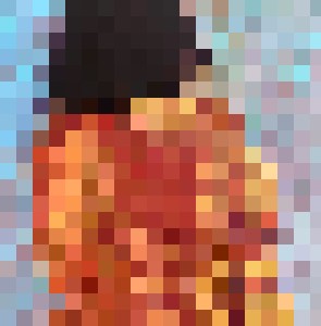Nude from the side on blue
