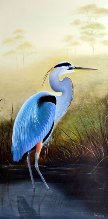 Great Blue Heron 2 - Fine Art by Ron Landry - Paintings & Prints ...