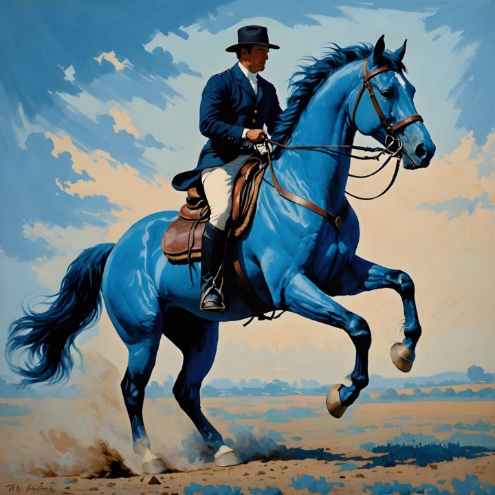 Blue Rider - Paw's Arts - Digital Art & AI, Animals, Birds, & Fish ...