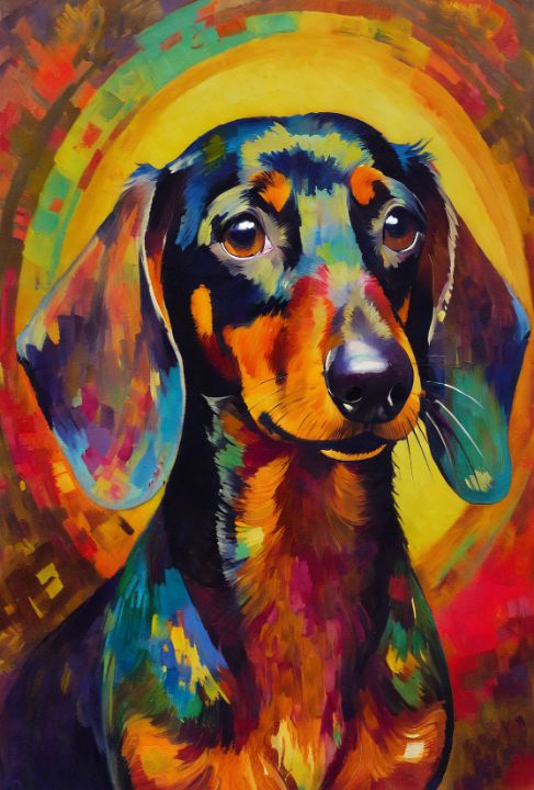 Portrait Dachshund Dog - Mantra Seeds - Digital Art, Animals, Birds ...