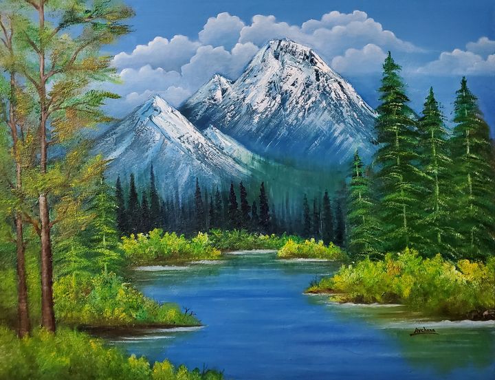 Mountain - Archana Art - Paintings & Prints, Landscapes & Nature ...