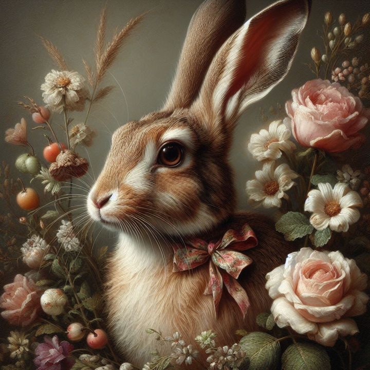 Portrait of a rabbit - Nicolette Vermeulen - Digital Art & AI, Animals ...