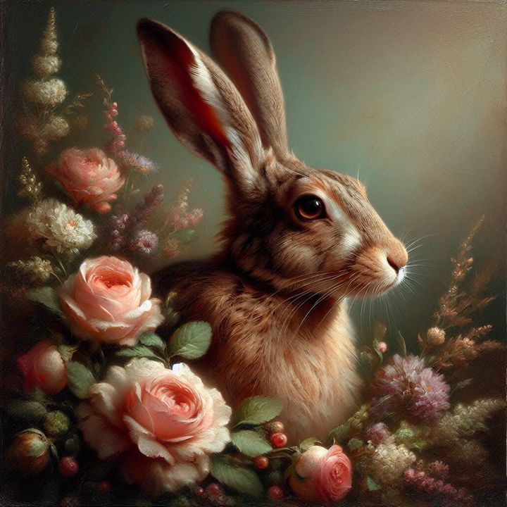 Portrait of a rabbit - Nicolette Vermeulen - Digital Art & AI, Animals ...