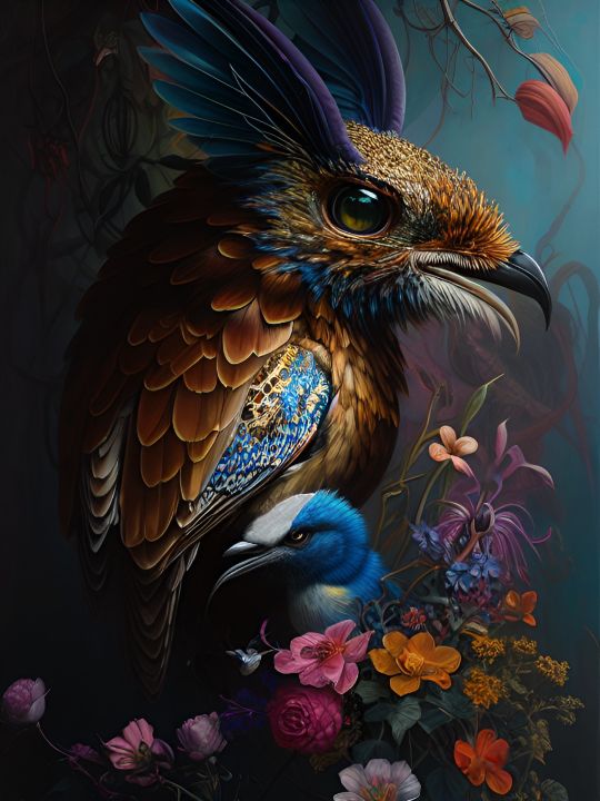 Fantasy birds - Nicolette Vermeulen - Digital Art & AI, Animals, Birds ...