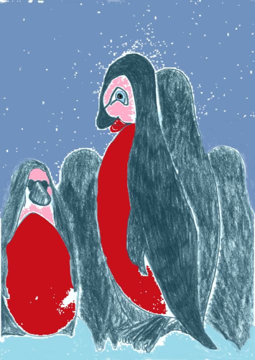 Penguines by night - LUPArts Berlin - Paintings & Prints, Animals ...