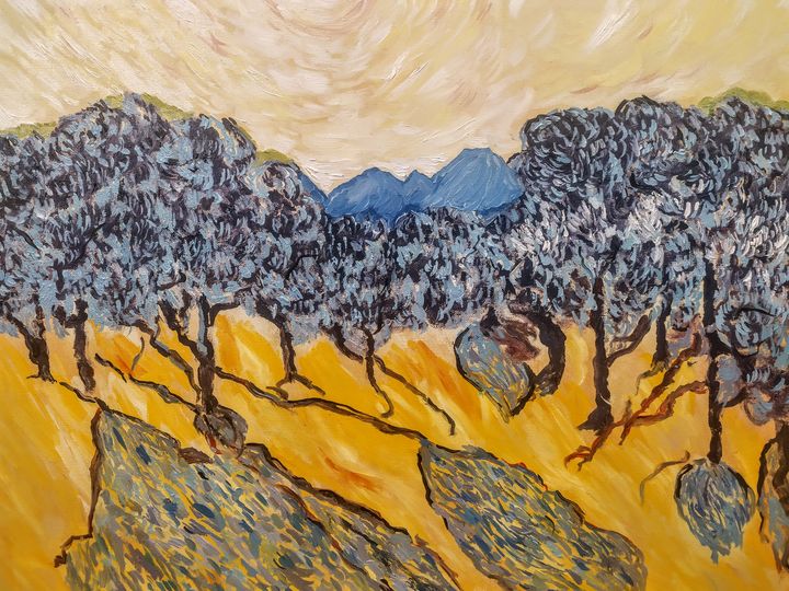 Olive Grove Evening Svetlana Gorina Paintings Prints Abstract Landscape Artpal