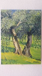 Olive trees - Corfu Paintings by Sefer