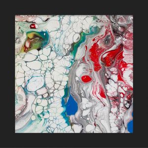 Blooms on tiles w stand - Otherworldly art designs