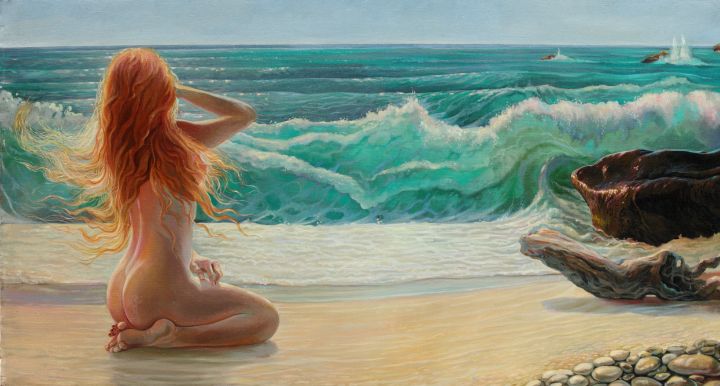 By the Ocean - Sergey Lesnikov art