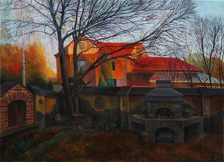 Autumn sunset - Sergey Lesnikov art