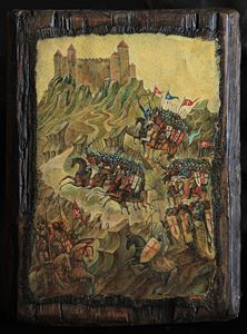 The siege of Montsegur Fortress,1244 - Sergey Lesnikov art
