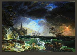 Vernet - A Shipwreck in Stormy Seas - Sergey Lesnikov art