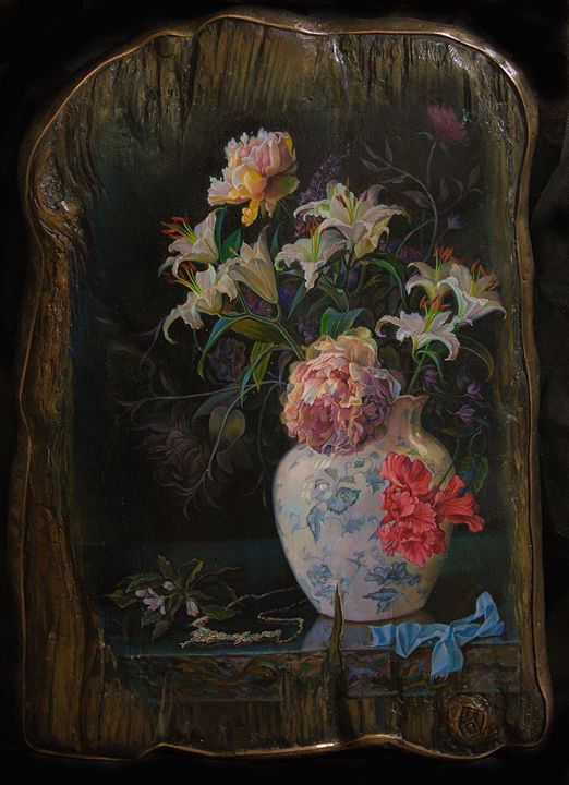 Still life with necklace - Sergey Lesnikov art
