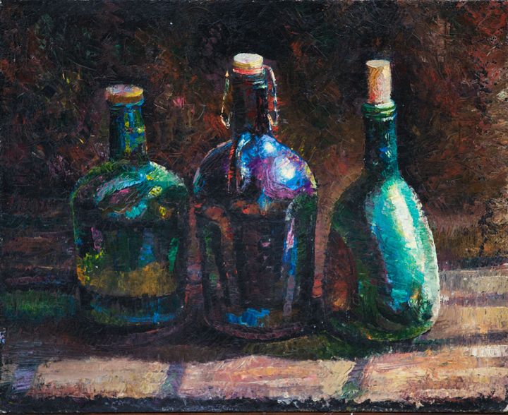 Three Bottles - Sergey Lesnikov art