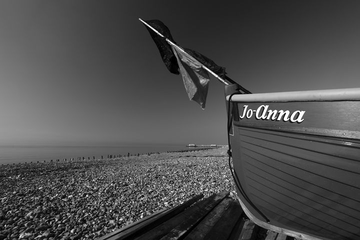 fishing boat on beach, Worthing - Dave Porter Landscape Photography
