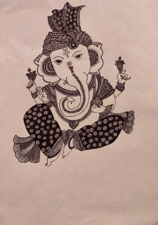 Ganesha Printmaking by Karen Fiorito | Saatchi Art